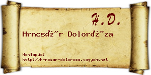 Hrncsár Doloróza névjegykártya